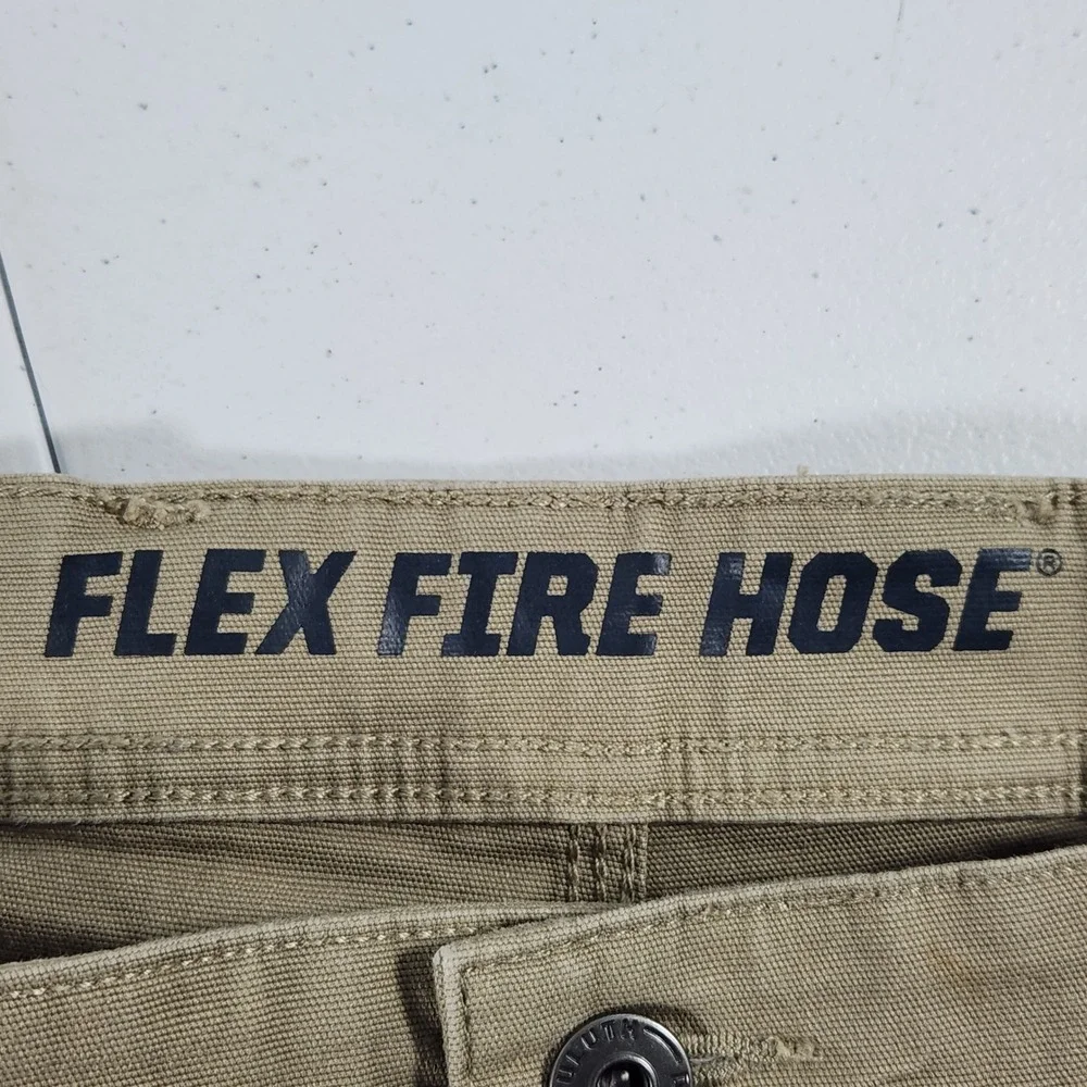 Duluth Trading Co Flex Fire Hose Relaxed‎ Fit Khaki Work Shorts Mens 48 Tan